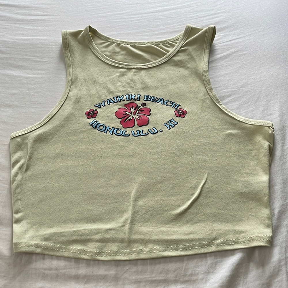 Tropical graphic tank top